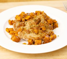 Sweet-Sour Pork Chops and Sweet Potatoes