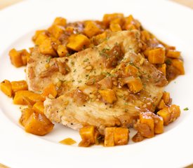 Sweet-Sour Pork Chops and Sweet Potatoes