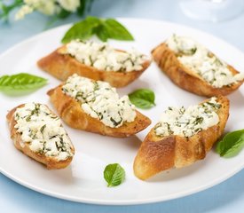 Basil Goat Cheese Crostini