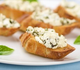 Basil Goat Cheese Crostini