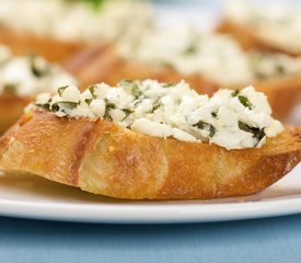 Basil Goat Cheese Crostini