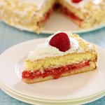 It's super light, only 1/2 cup flour in the entire cake.