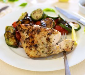 Roasted Garlicky Basil and Lemon Zest Chicken