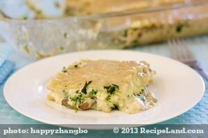 Cheesy Spinach and Mushroom Lasagna recipe