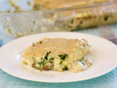 Cheesy Spinach and Mushroom Lasagna