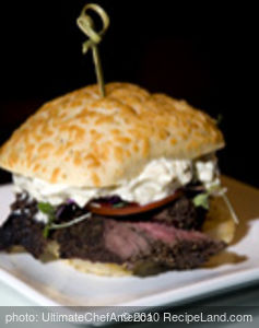 Peppercorn Beef Tenderloin with Gorgonzola and Chive Mousse