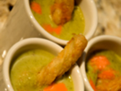 Puree of Asparagus Soup with Parmesan Twist