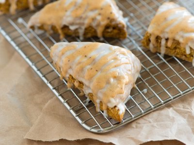 Pumpkin Scones with Two Glaze