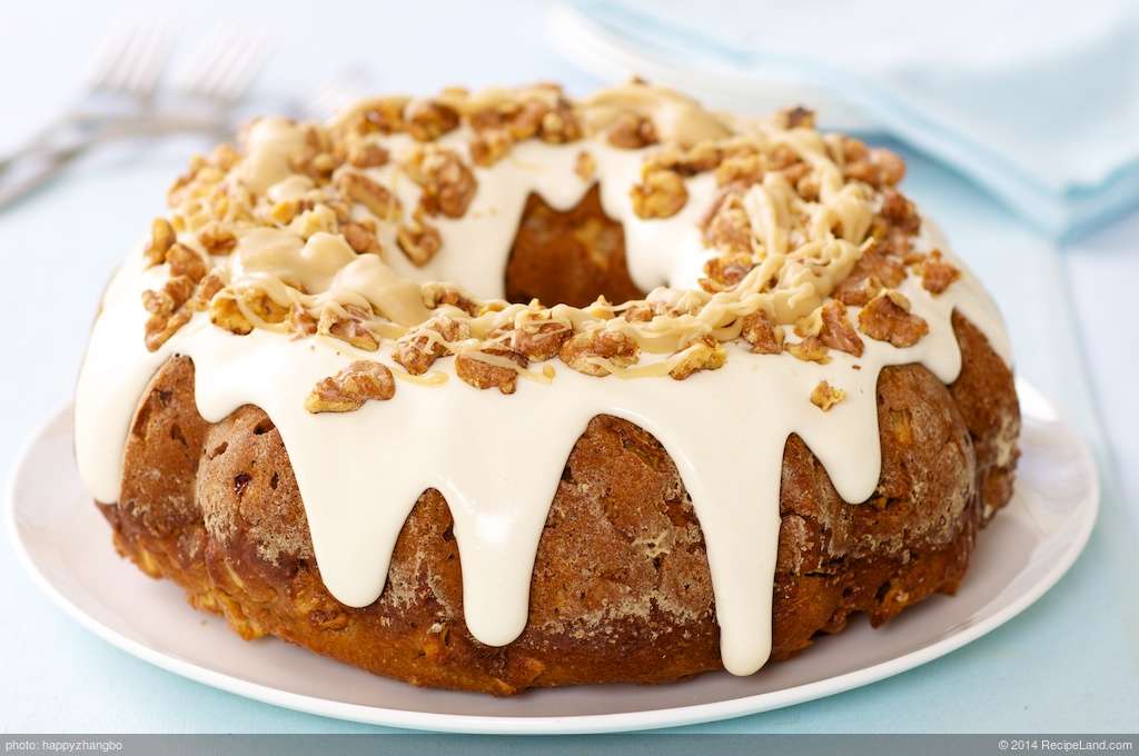 Fresh Apple Cake with Caramel and Walnuts recipe