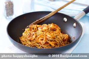 Delicious Spaghetti with Shrimp in Sicilian Sauce recipe