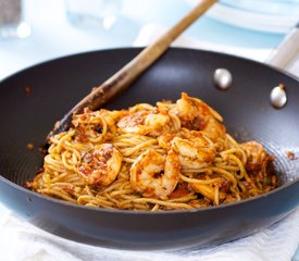 Delicious Spaghetti with Shrimp in Sicilian Sauce