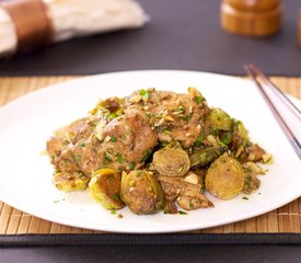 Chinese Roasted Chicken Thighs with Brussels Sprouts