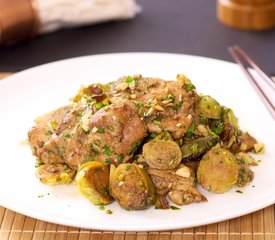 Chinese Roasted Chicken Thighs with Brussels Sprouts