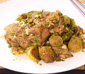 Chinese Roasted Chicken Thighs with Brussels Sprouts