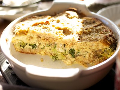 Breakfast Broccoli Bread Pudding