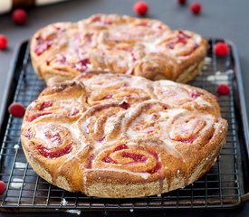 100% Whole Wheat Cranberry Cinnamon Rolls