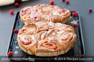 100% Whole Wheat Cranberry Cinnamon Rolls
