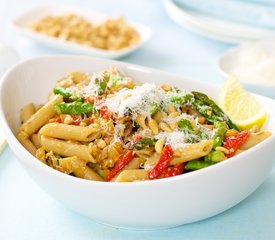 Lemon Pasta with Asparagus and Pine Nuts