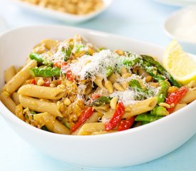 Lemon Pasta with Asparagus and Pine Nuts