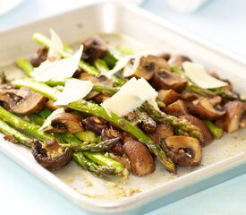 Roasted Asparagus with Mushrooms and Parmesan 