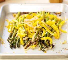 Roasted Asparagus with Sweet Pepper and Shallots