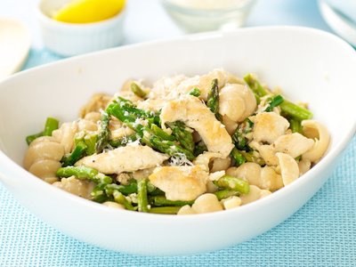 Asparagus Chicken Pasta with Parmesan