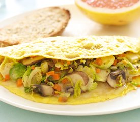 Brussels Sprouts and Mushroom Omelet