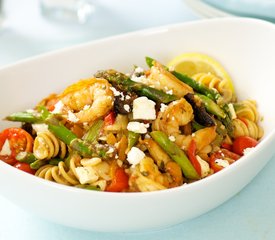 Mediterranean Asparagus Shrimp with Pasta