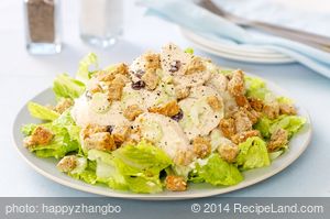 Chicken Salad with Lemon, Raisins and Croutons