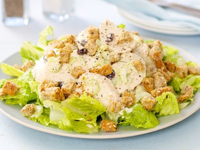 Chicken Salad with Lemon, Raisins and Croutons