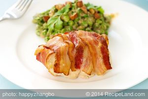 Chicken Breasts, Cream Cheese Stuffed and Wrapped with Bacon