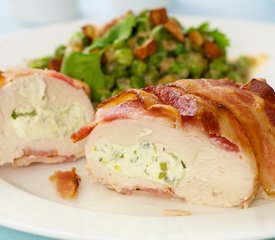 Chicken Breasts, Cream Cheese Stuffed and Wrapped with Bacon