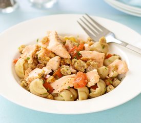 Pasta Shells with Salmon, Tomatoes and Toasted Bread Crumbs