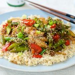 Chicken, Asparagus and Red Pepper