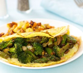 Asparagus, Broccoli, and Mushroom Omelette 