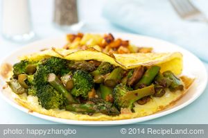 Asparagus, Broccoli, and Mushroom Omelette  recipe