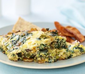 Brussels Sprouts, Kale and Bell Pepper Frittata