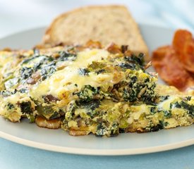 Brussels Sprouts, Kale and Bell Pepper Frittata