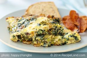 Brussels Sprouts, Kale and Bell Pepper Frittata