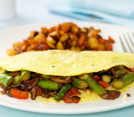 Aspragus, Bell Pepper and Mushroom Omelette 