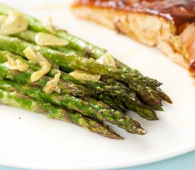 Garlicky Roasted Asparagus with Lemon Mustard Dressing