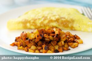 Homemade Potato and Sweet Potato Hash-browns  recipe