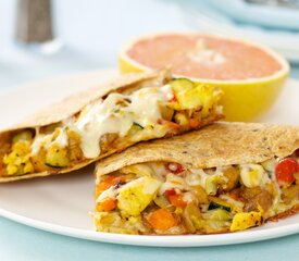 Zucchini, Sweet Potato and Red Bell Pepper Quesadillas 