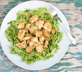 Mâche and Chicken Salad with Honey Tahini Dressing