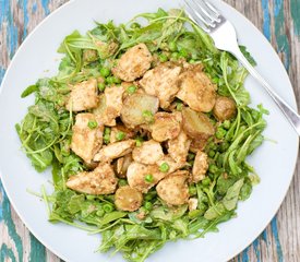 Mâche and Chicken Salad with Honey Tahini Dressing