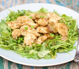 Mâche and Chicken Salad with Honey Tahini Dressing