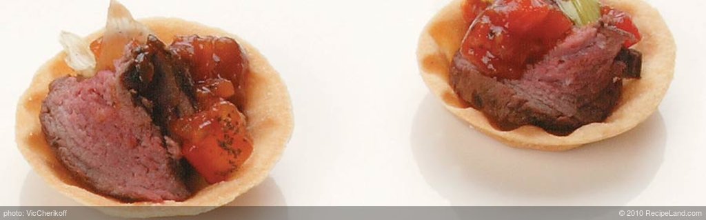 Kangaroo Striploin Tartlet with Sweet Potato and Bush Tomato Jus