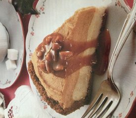 Pumpkin Ice Cream Pie with Caramel Pecan Sauce