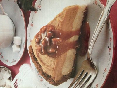 Pumpkin Ice Cream Pie with Caramel Pecan Sauce