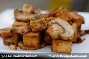 Sichuan Stir-fry Tofu with Mushrooms recipe
